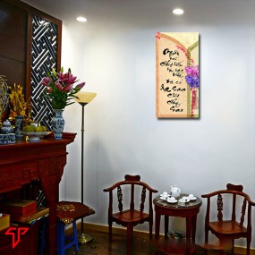 Tranh thư pháp hình phật treo phòng thờ